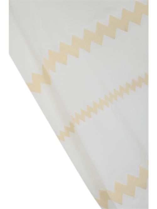 Abito con ricamo zig zag in cotone bianco/avena Liviana Conti | F5SK95ZIG-1